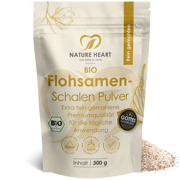 Nature Heart Nahrungsergänzungsmittel Flohsamenschalen BIO