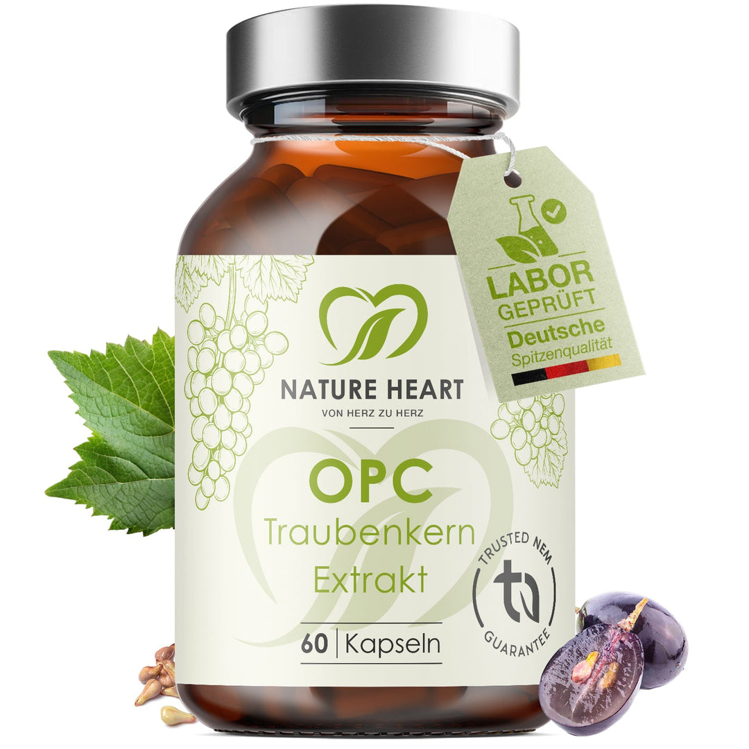 Nature Heart Nahrungsergänzungsmittel OPC Traubenkern Extrakt