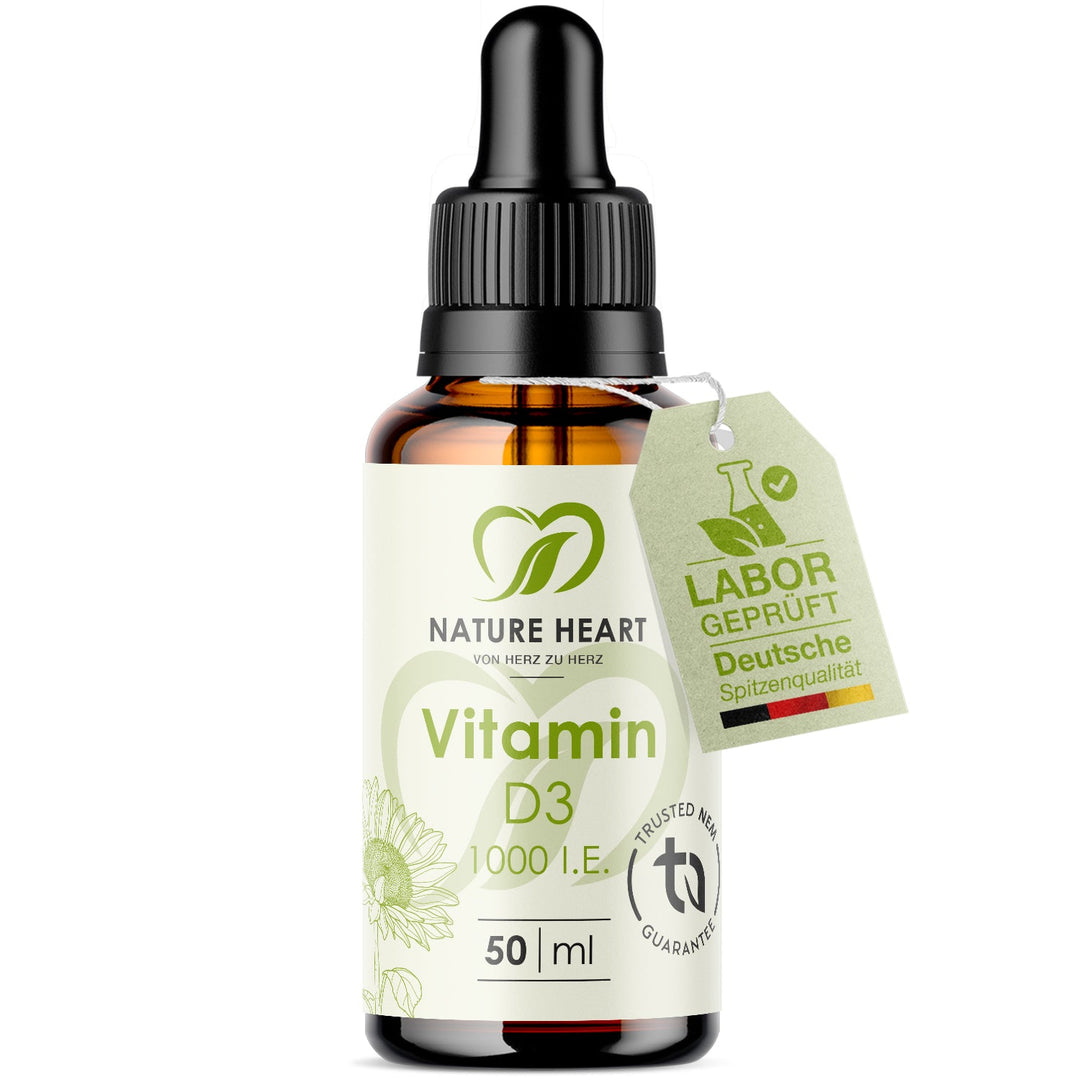 Nature Heart Nahrungsergänzungsmittel Vitamin D3 Tropfen 1.000 I.E.