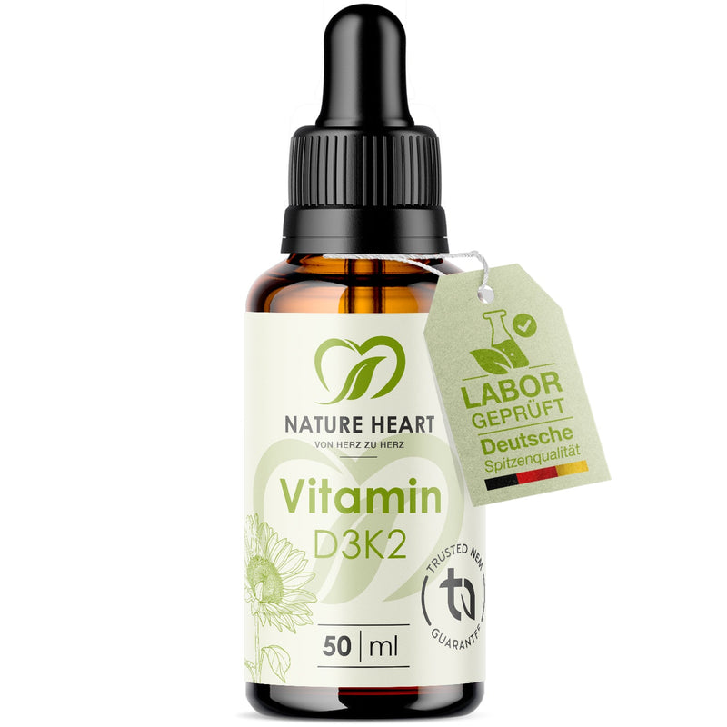 Nature Heart Nahrungsergänzungsmittel Vitamin D3+K2 Tropfen