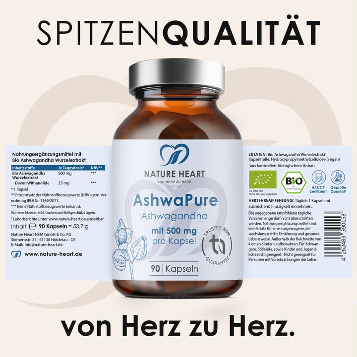 Nature Heart Nahrungsergänzungsmittel AshwaPure BIO KSM66
