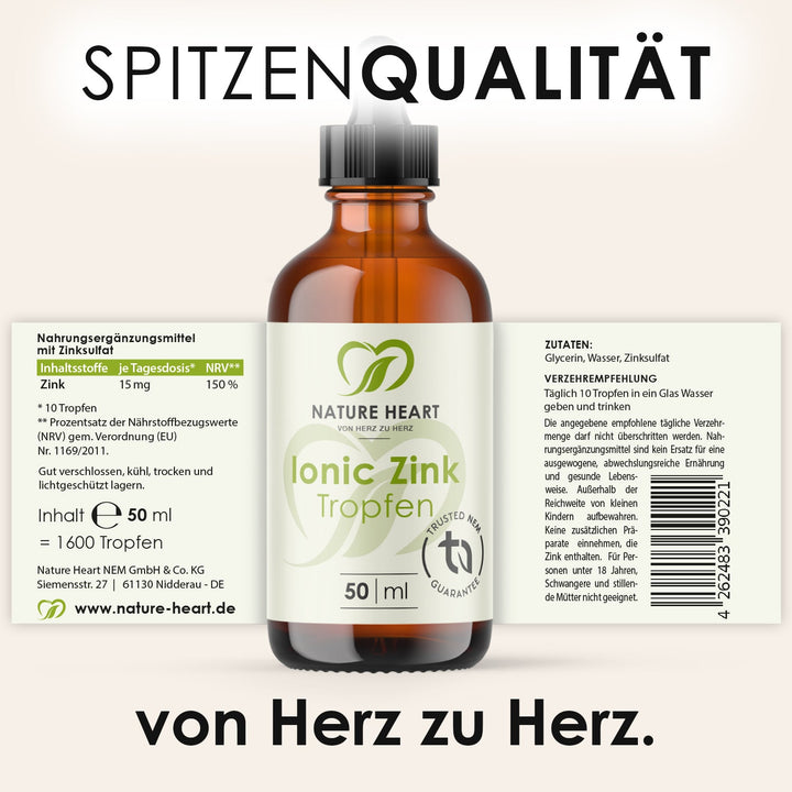 Nature Heart Nahrungsergänzungsmittel Ionic Zink Tropfen