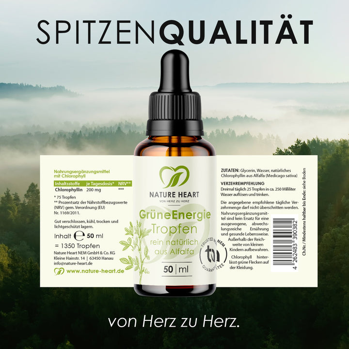Nature Heart Nahrungsergänzungsmittel Grüne Energie - Chlorophyll Tropfen
