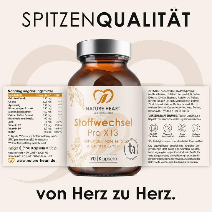 Nature Heart Nahrungsergänzungsmittel Stoffwechsel Pro X13