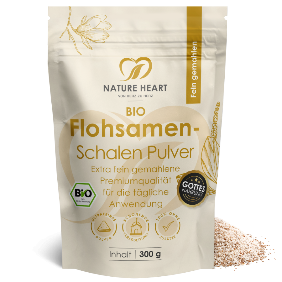 Nature Heart Nahrungsergänzungsmittel Flohsamenschalen BIO