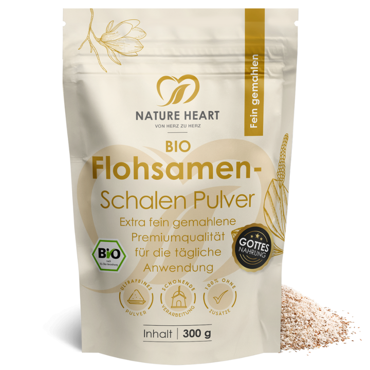 Nature Heart Nahrungsergänzungsmittel Flohsamenschalen BIO