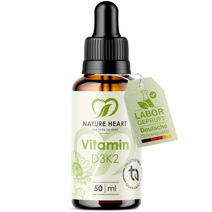Nature Heart Nahrungsergänzungsmittel Vitamin D3+K2 Tropfen