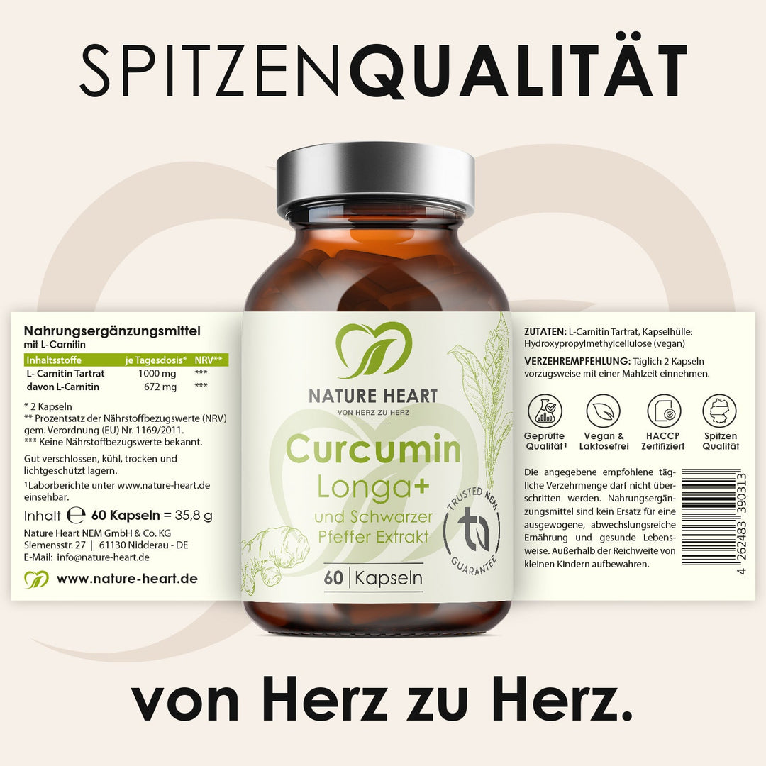 Nature Heart Nahrungsergänzungsmittel L-Carnitin Pro Energyze