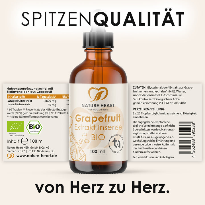 Nature Heart Nahrungsergänzungsmittel Grapefruit Extrakt Intense BIO