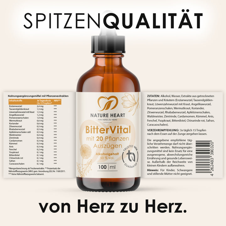 Nature Heart Nahrungsergänzungsmittel BitterVital - Bitterstoffe Tropfen