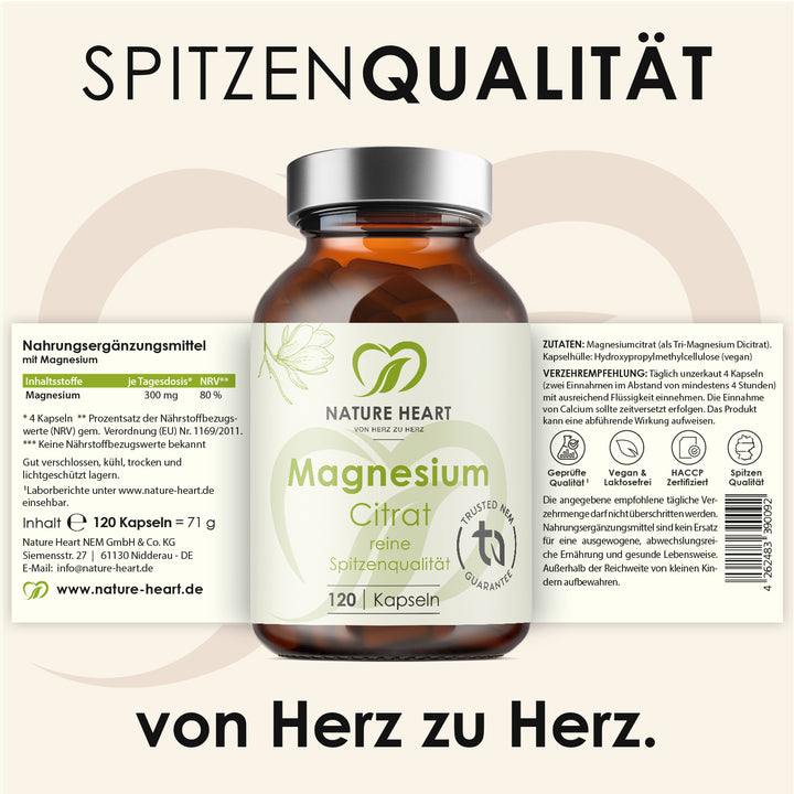 Nature Heart Nahrungsergänzungsmittel Magnesium Citrat