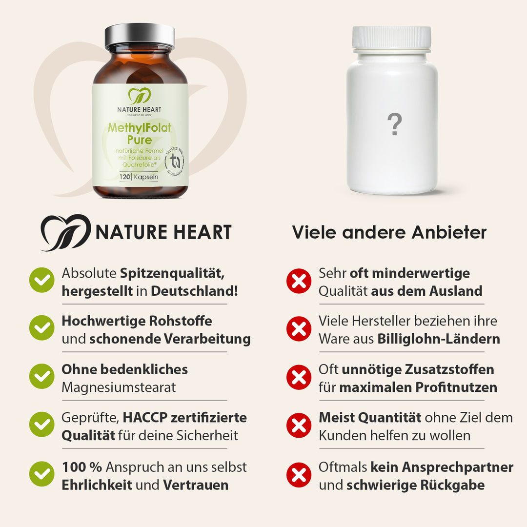 Nature Heart Mikronährstoff-Komplex Methyl Folat Pure
