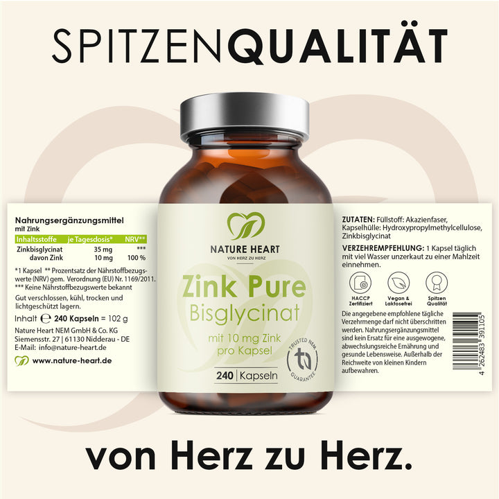 Nature Heart Mineralstoffe Zink Pure - Bisglycinat