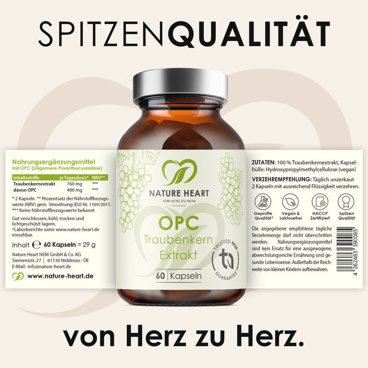 Nature Heart Pflanzenextrakt OPC Traubenkern Extrakt