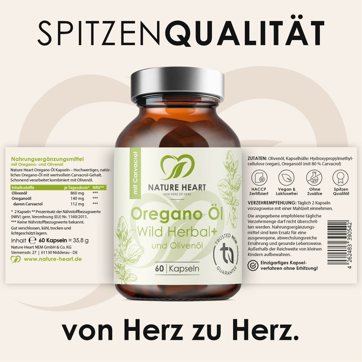 Nature Heart Pflanzenöl-Präparat Oregano Öl Wild Herbal+