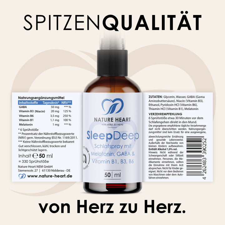 Nature Heart Mikronährstoff-Komplex Sleep Deep Schlafspray mit Melatonin