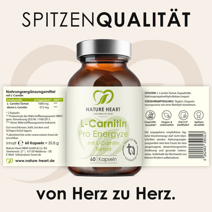 Nature Heart Aminosäuren-Komplex L-Carnitin Pro Energyze