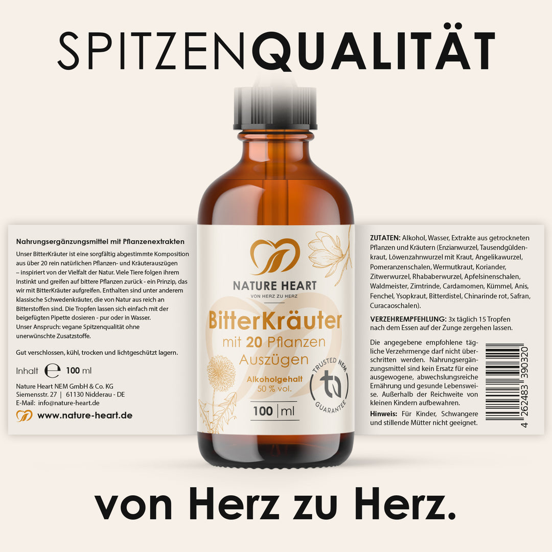 Nature Heart Kräuter-Komplex BitterKräuter - Bitterstoffe Tropfen