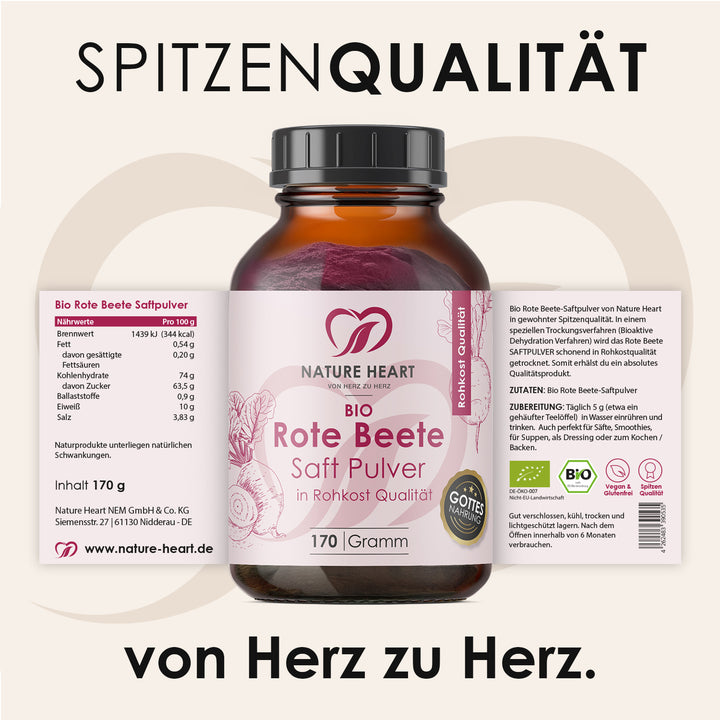 Nature Heart Trockengemüse BIO Rote Beete - Saftpulver