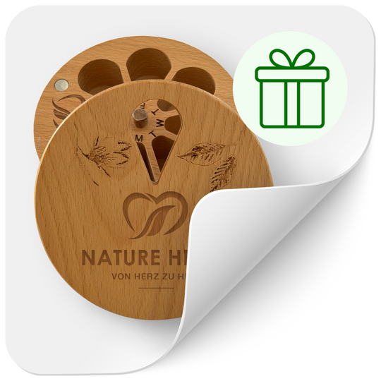 DEIN VIP GESCHENK 🎁 Tabletten Kapsel - Holz Dosierbox
