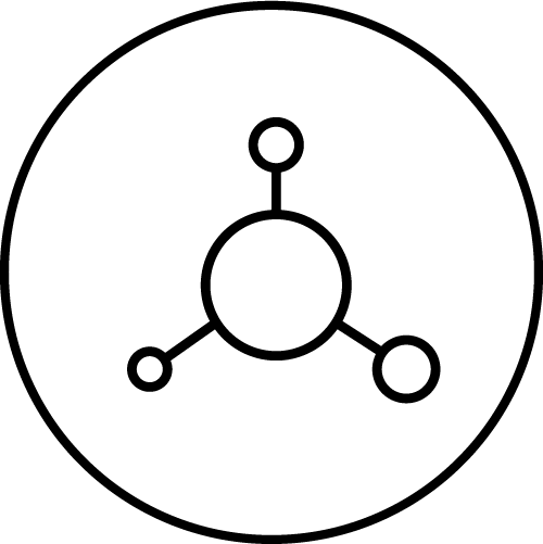 Icon: Molekül mit drei Armen