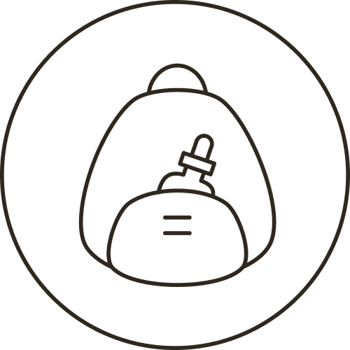 Icon: Rucksack mit Pipettenflasche