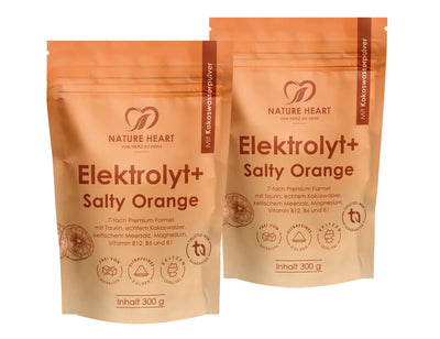 Nature Heart Elektrolyt+ Salty Orange im Starter-Paket mit zwei Packungen.