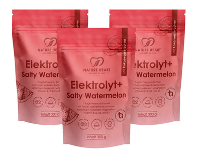 Nature Heart Elektrolyt+ Watermelon im Essentials-Paket mit drei Einheiten.