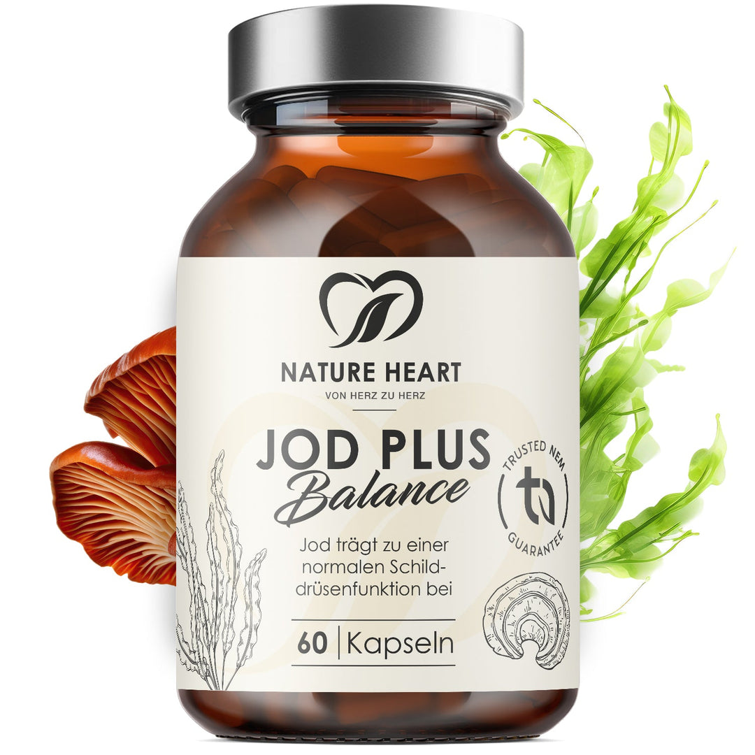 Nature Heart Jod Plus Balance Dose mit 60 Kapseln vor Algen und einem Pilz