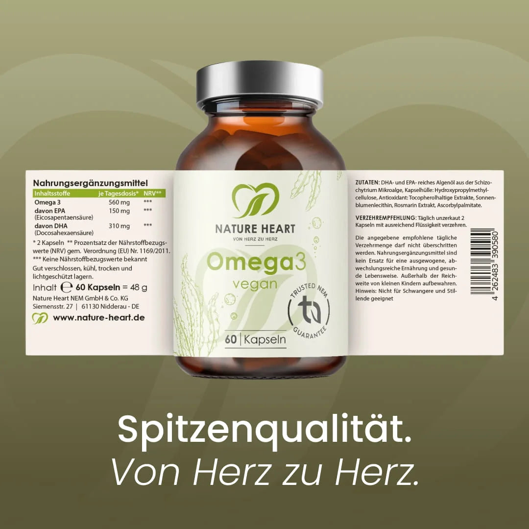 Nature Heart Pflanzenöl-Präparat Omega 3 vegan