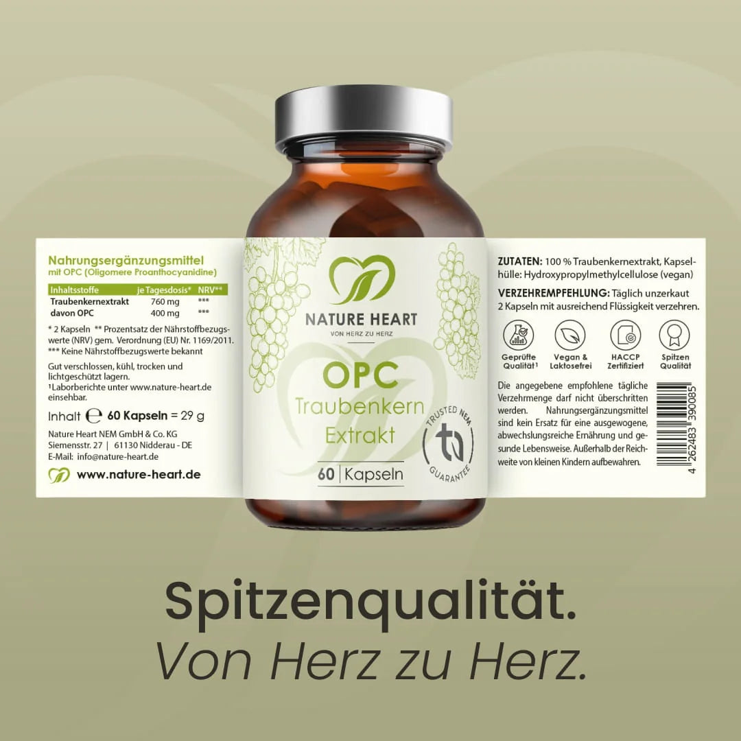 Nature Heart Pflanzenextrakt OPC Traubenkern Extrakt