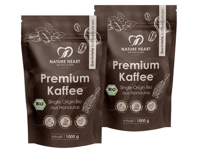 Nature Heart Premium Kaffee im Starter-Paket mit zwei Packungen.