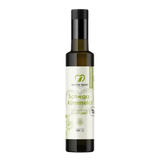 Glasflasche mit Nature Heart Schwarzkümmelöl, 250 ml, auf dunklem Hintergrund, mit sichtbarem Hinweis auf Thymochinongehalt 2300+.