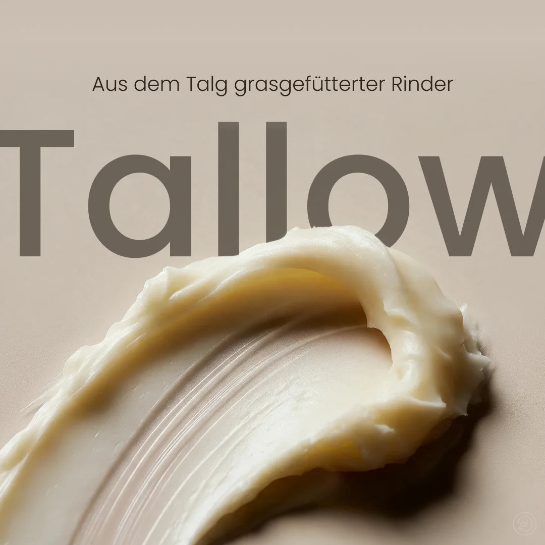 Cremige Textur der Tallow-Creme aus dem Talg grasgefütterter Rinder