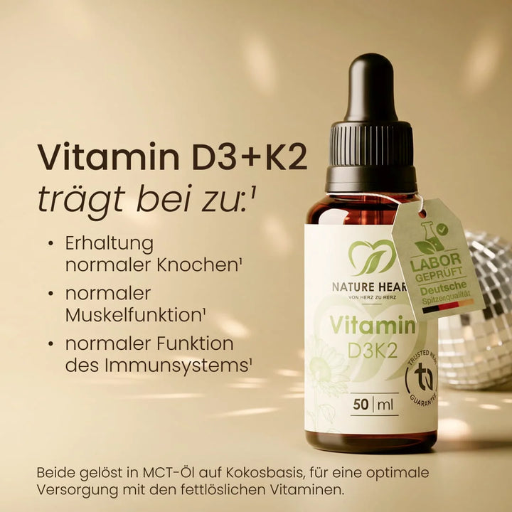 Nature Heart Mikronährstoff-Komplex Vitamin D3+K2 Tropfen